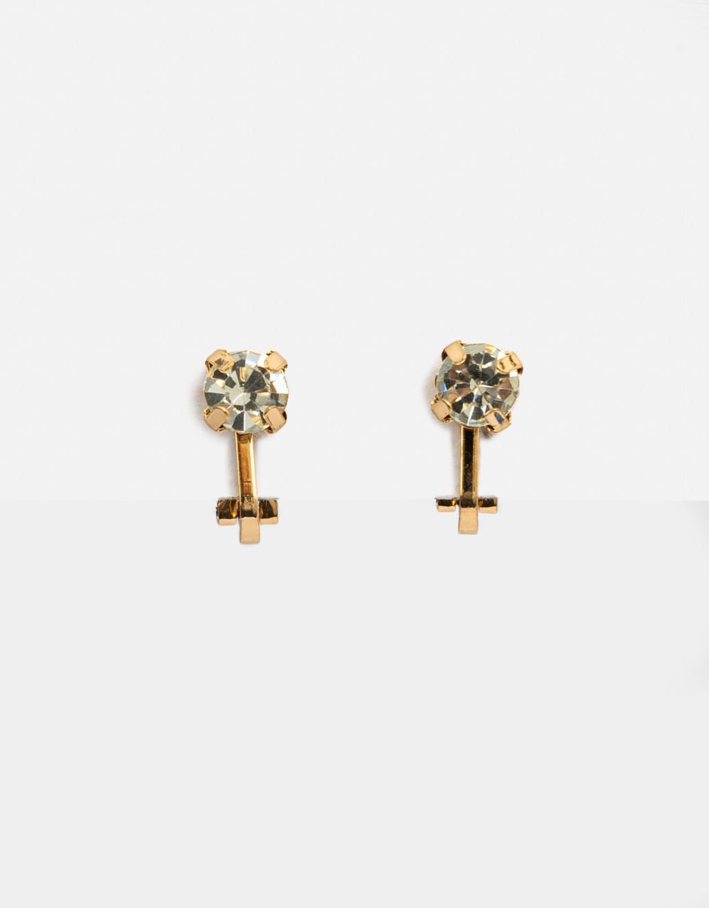 Brincos Clip Dourado com Strass Essential