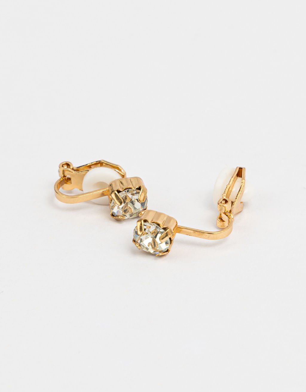 Brincos Clip Dourado com Strass Essential Dourado 2
