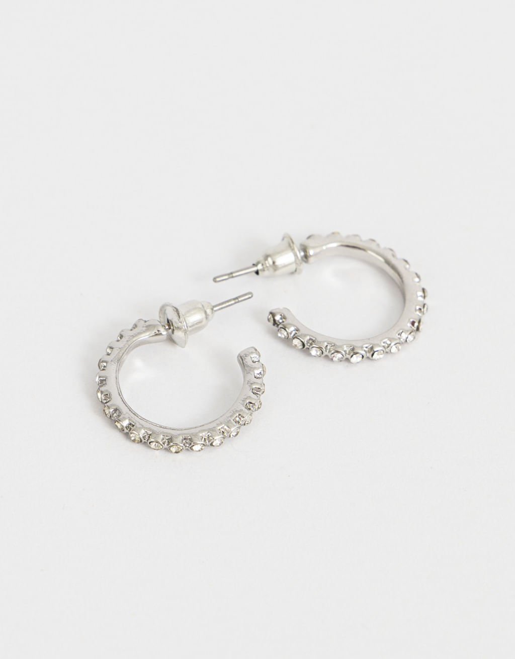 Brincos Argola Prateado com Strass Essential - P Prata 2