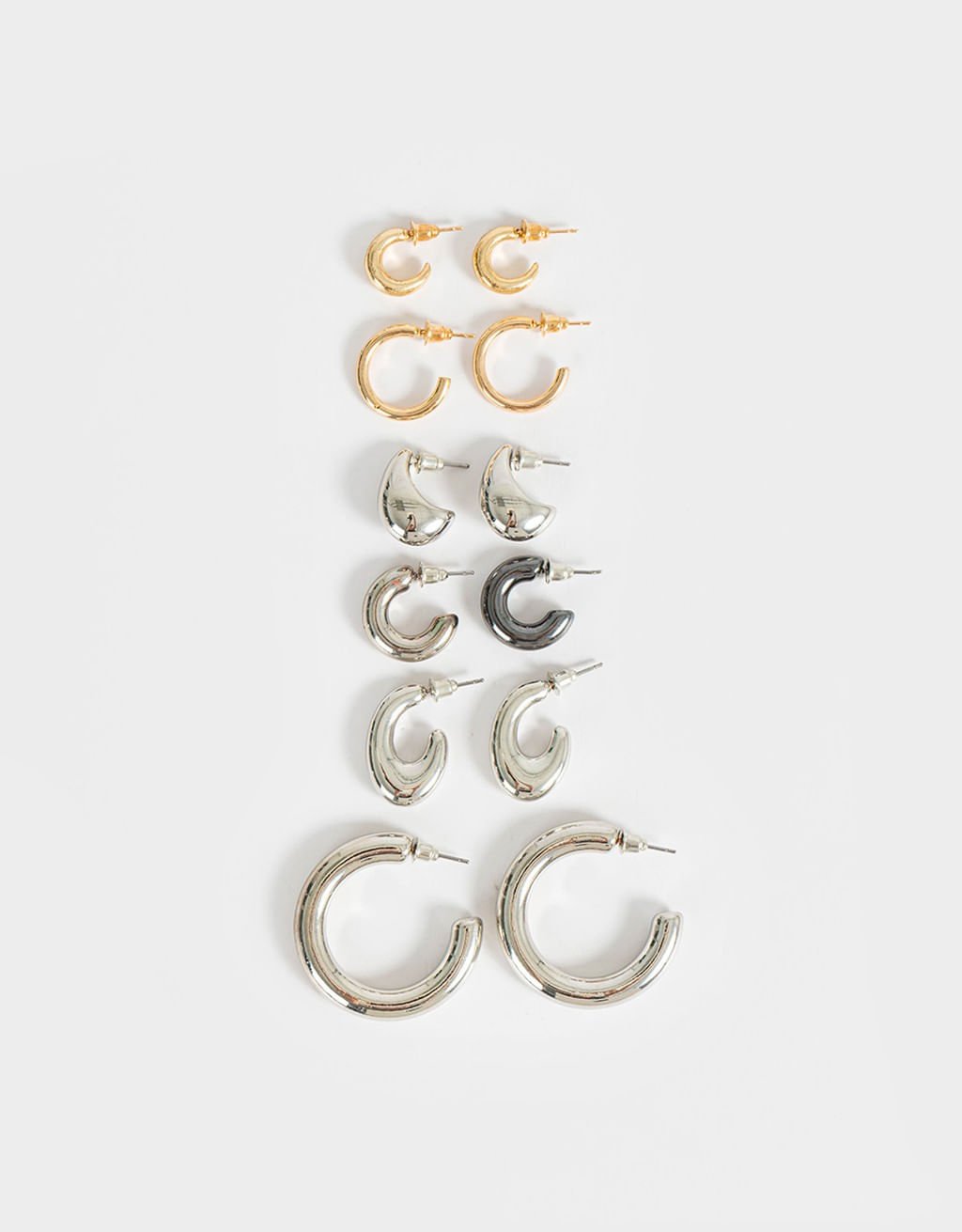 Kit 06 Pares de Argolas Mix Texturas New Basic