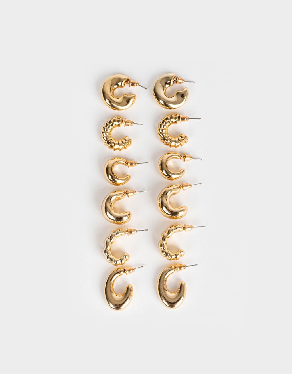 Kit 06 Pares de Argolas Mix New Basic Dourado 1