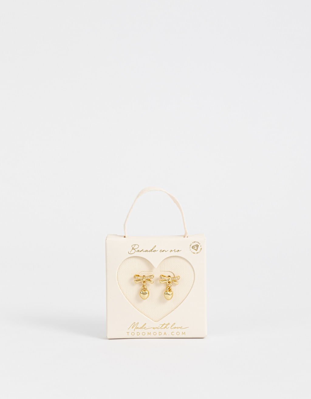 Brincos Folheados Ouro com Pedra Zircônia Romantic Dourado 3