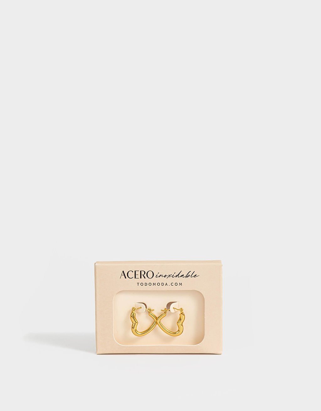 Argolas de Coração Dourado de Aço Inoxidável Glam Dourado 4