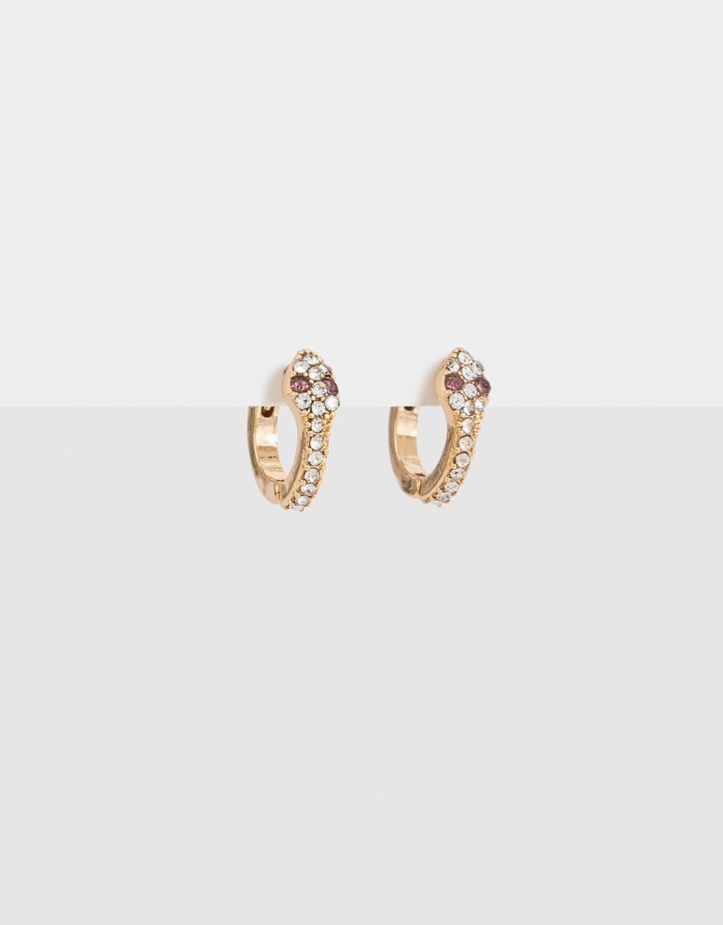 Argolas de Cobra Folheadas a Ouro e Strass Glam