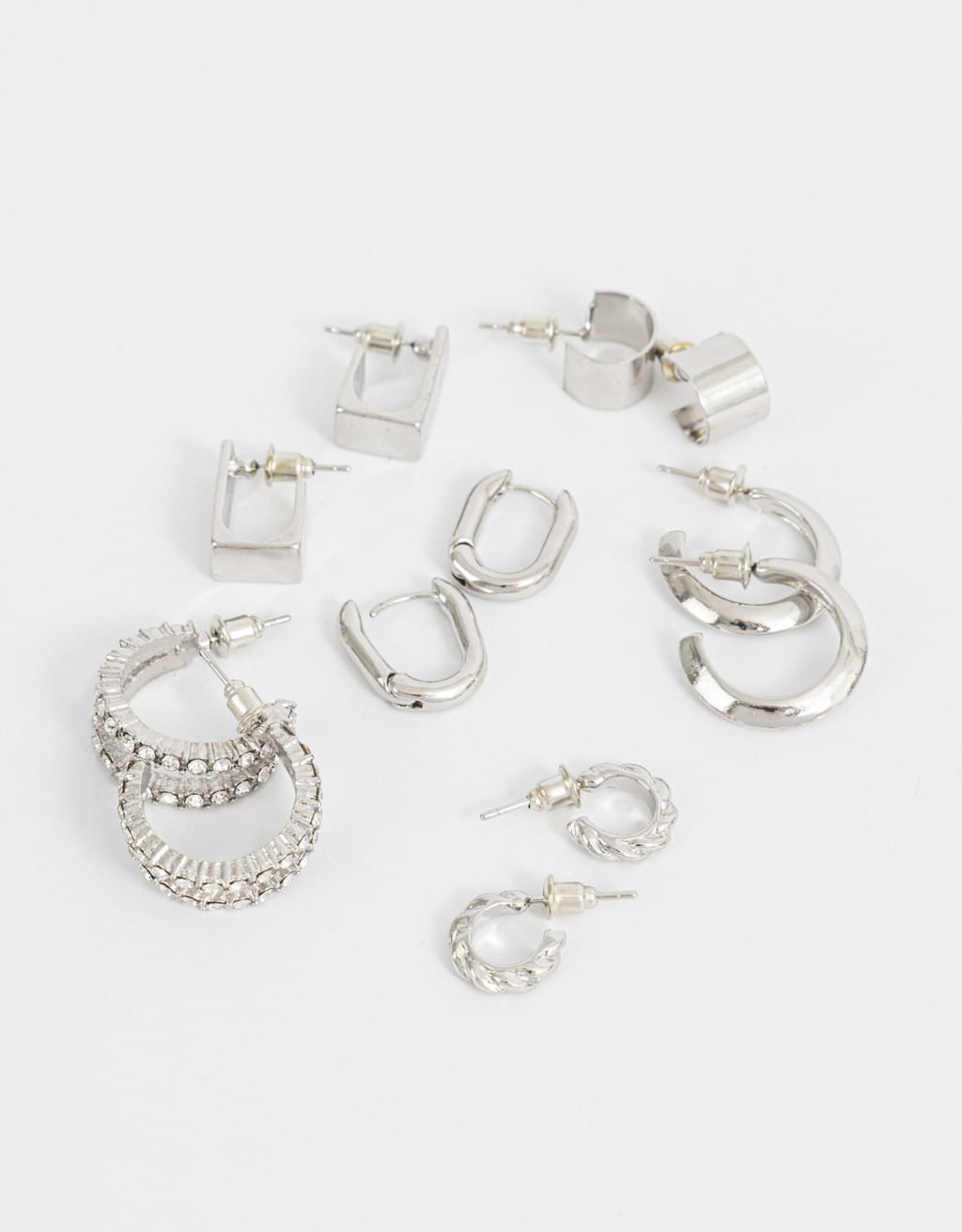 Kit 06 Pares de Argolas Prateadas Mix Essential Prata 2