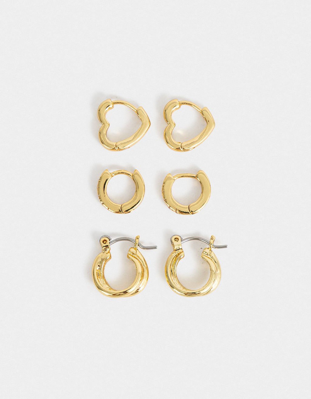 Kit 03 Pares de Argolas Folheadas a Ouro Premium Dourado 2