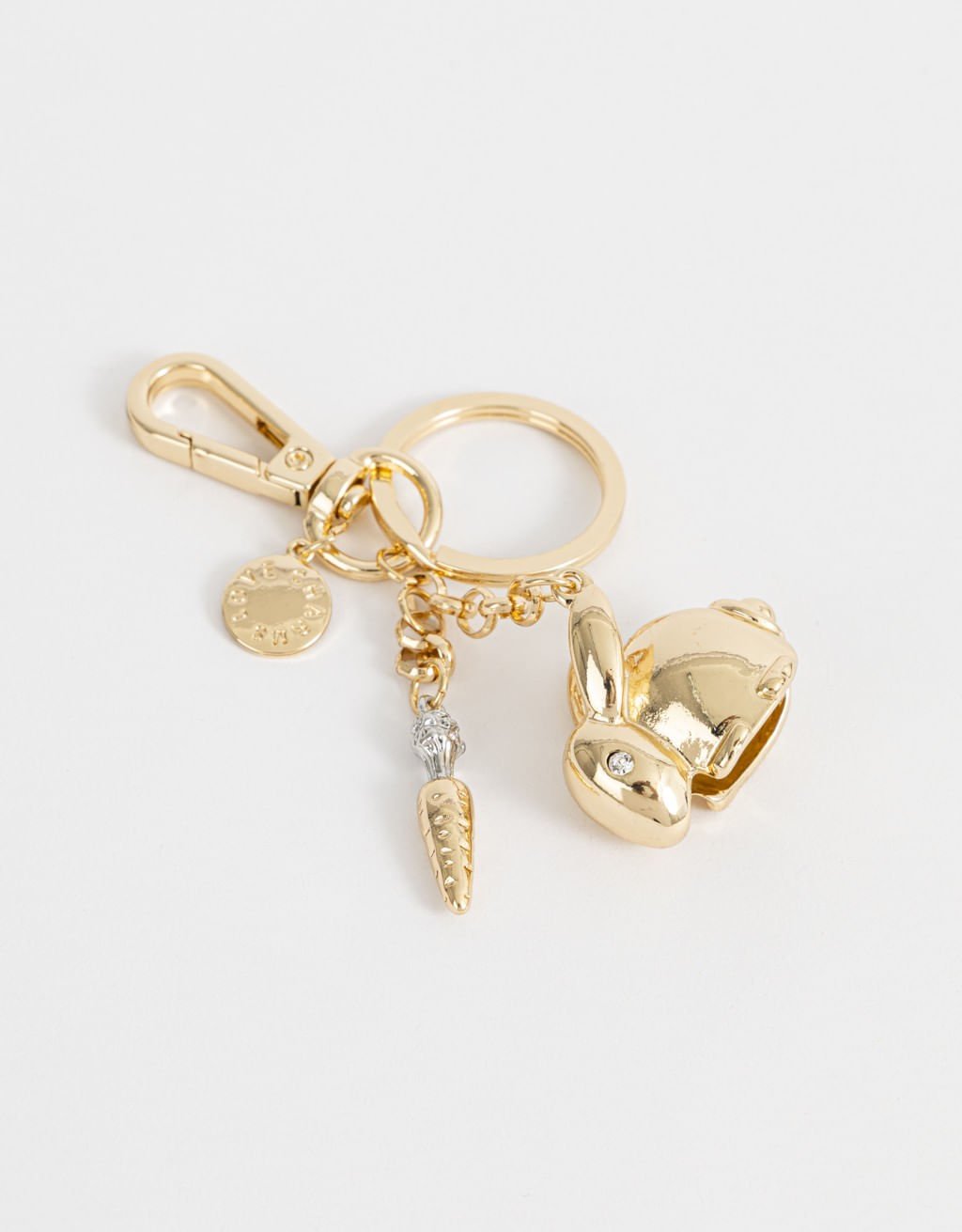 Chaveiro Charms Coelho Feeling Lucky Dourado 2