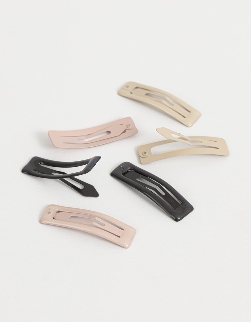 Kit 06 Presilhas Retangulares Essential Preto/Bege 2