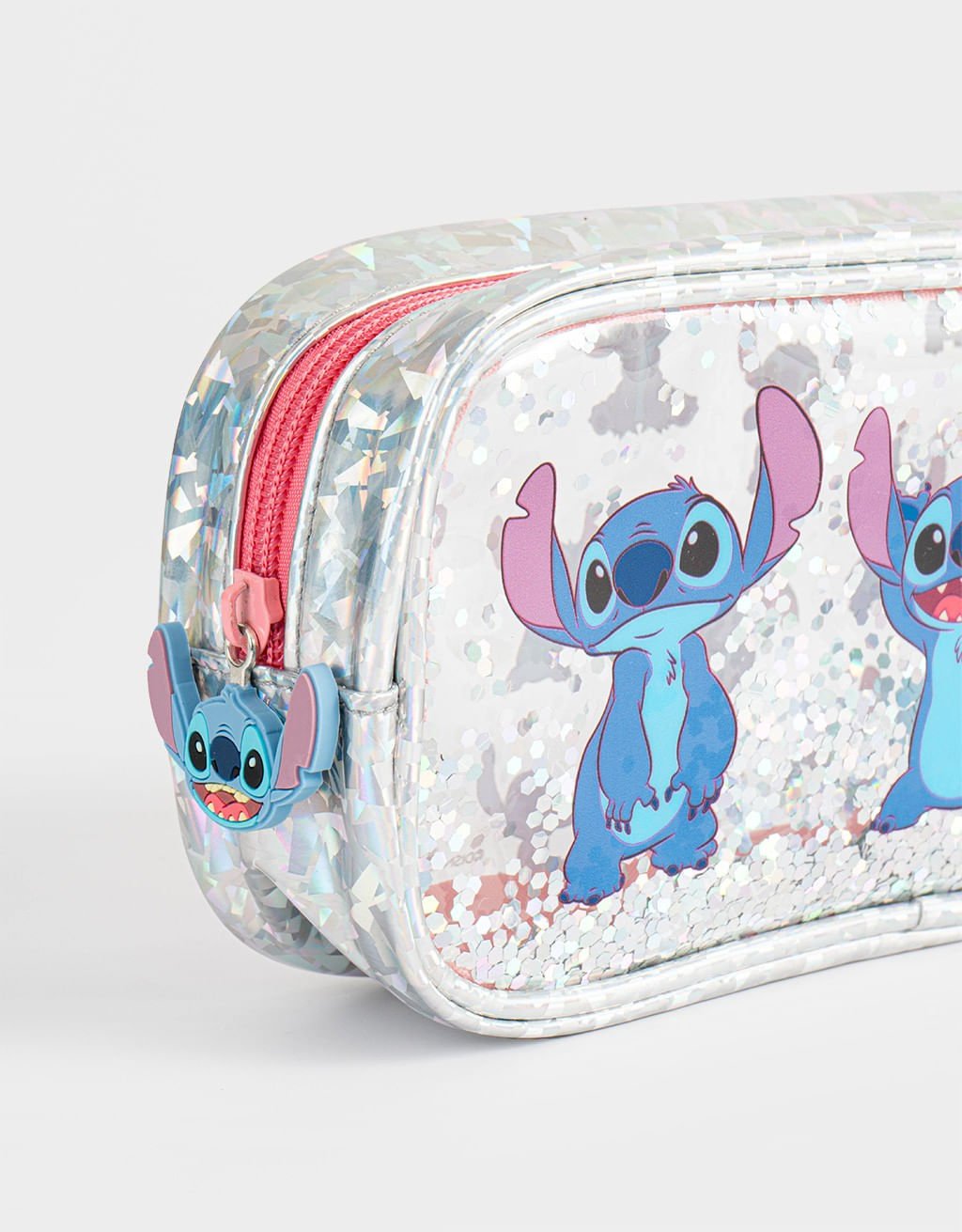 Estojo Holográfico Stitch Branco 3