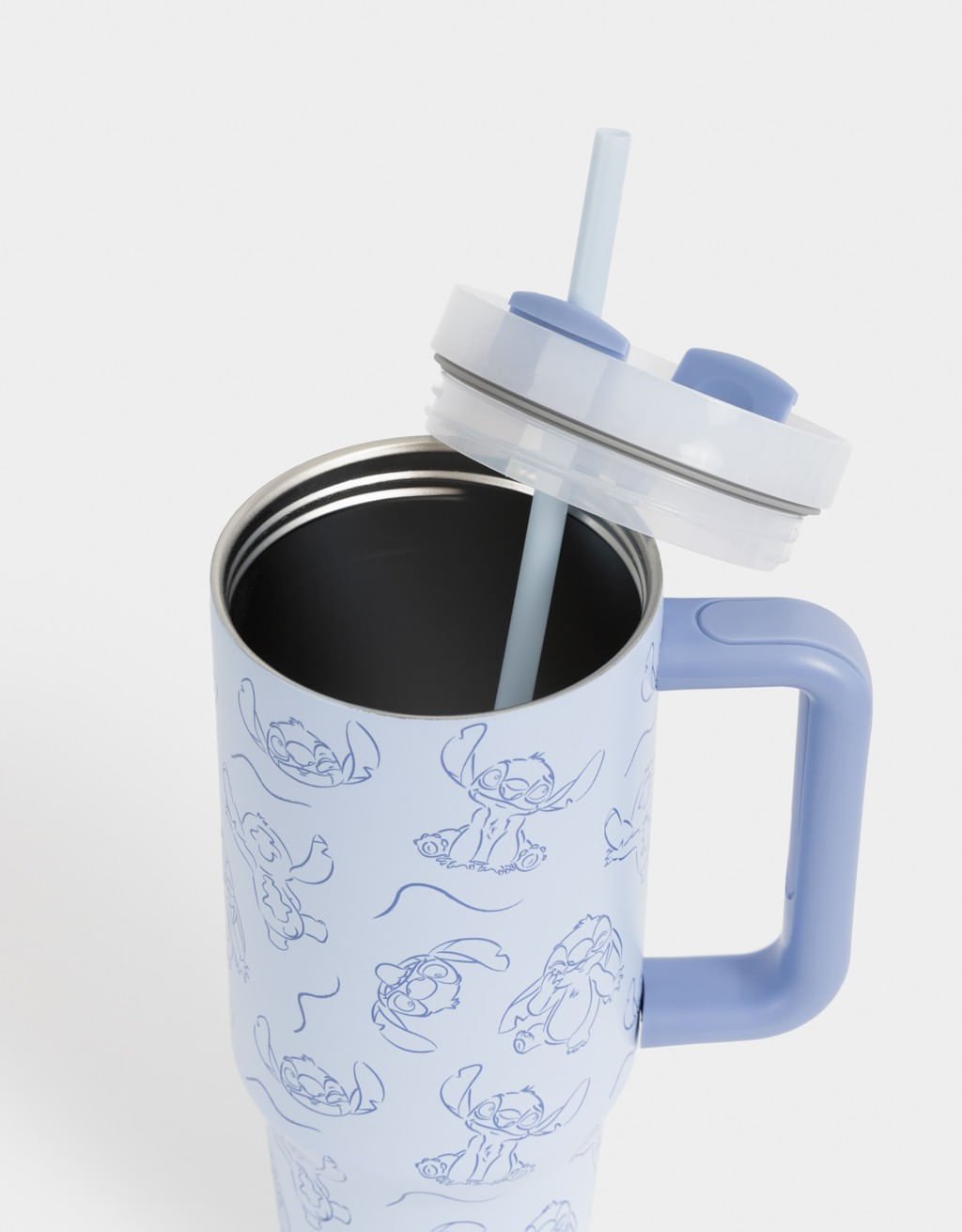 Copo Longo Térmico de Aço Stitch Azul 4
