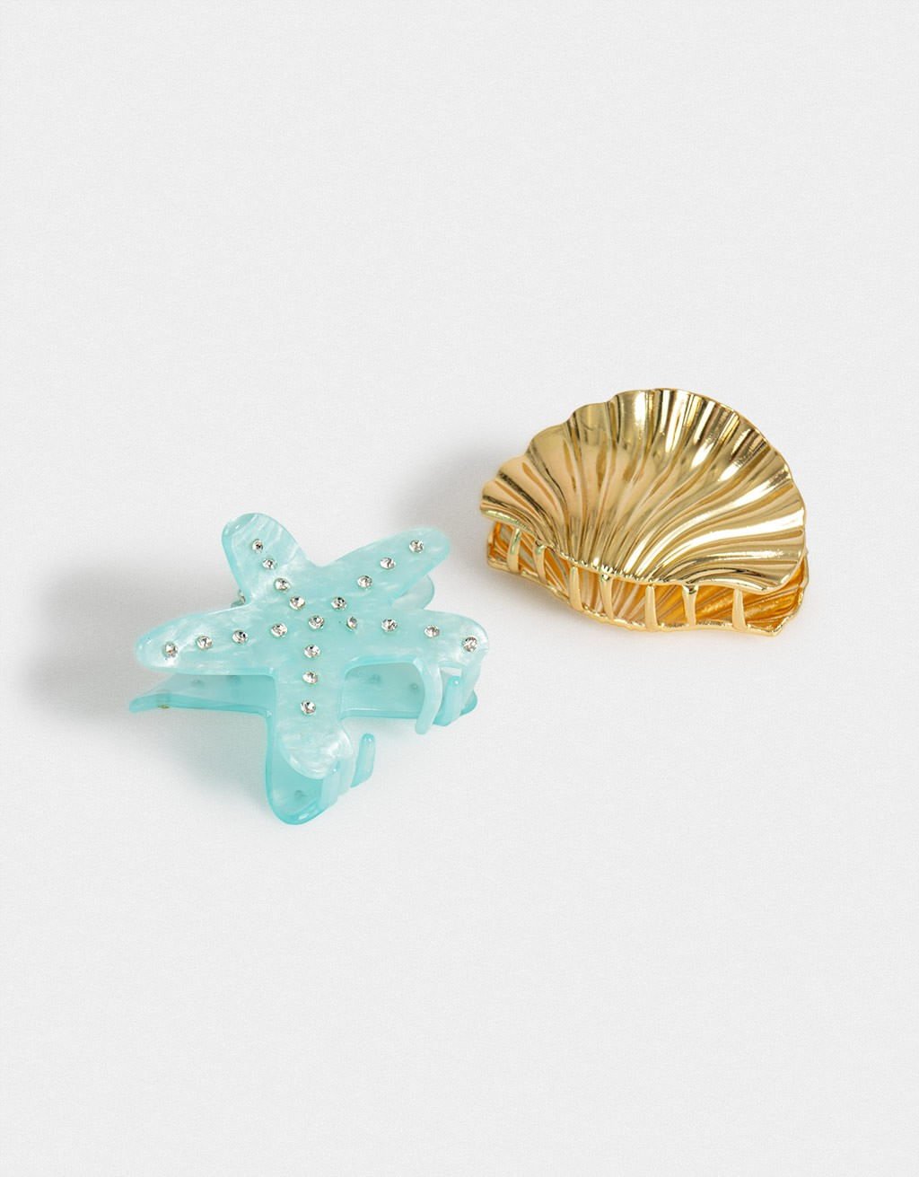 Kit 02 Piranhas Estrela & Conchas Rio Meets Capri Dourado/Azul 2