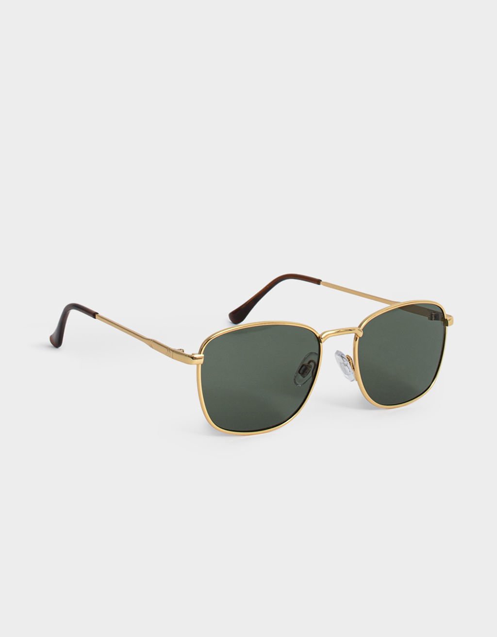 Óculos de Sol Metálico Retangular Classic Dourado 2