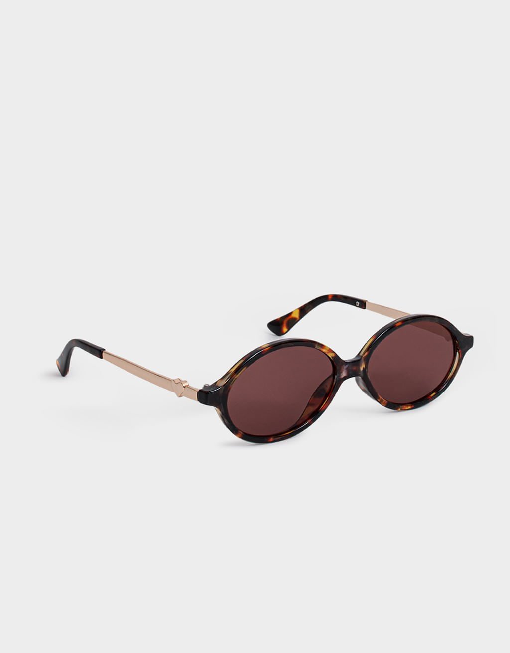 Óculos de Sol Oval Slim Classic Marrom 2