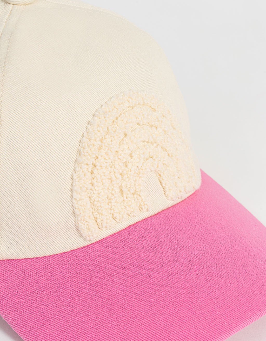 Boné Infantil Colorblock Bordado Arco-Íris Rosa/Bege 2