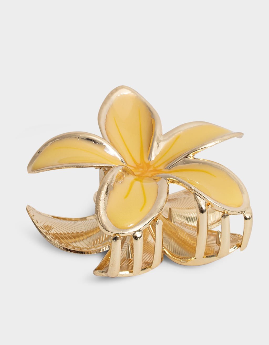 Piranha de Cabelo Flor Amarela com Detalhes Dourados Country Club Dourado 2