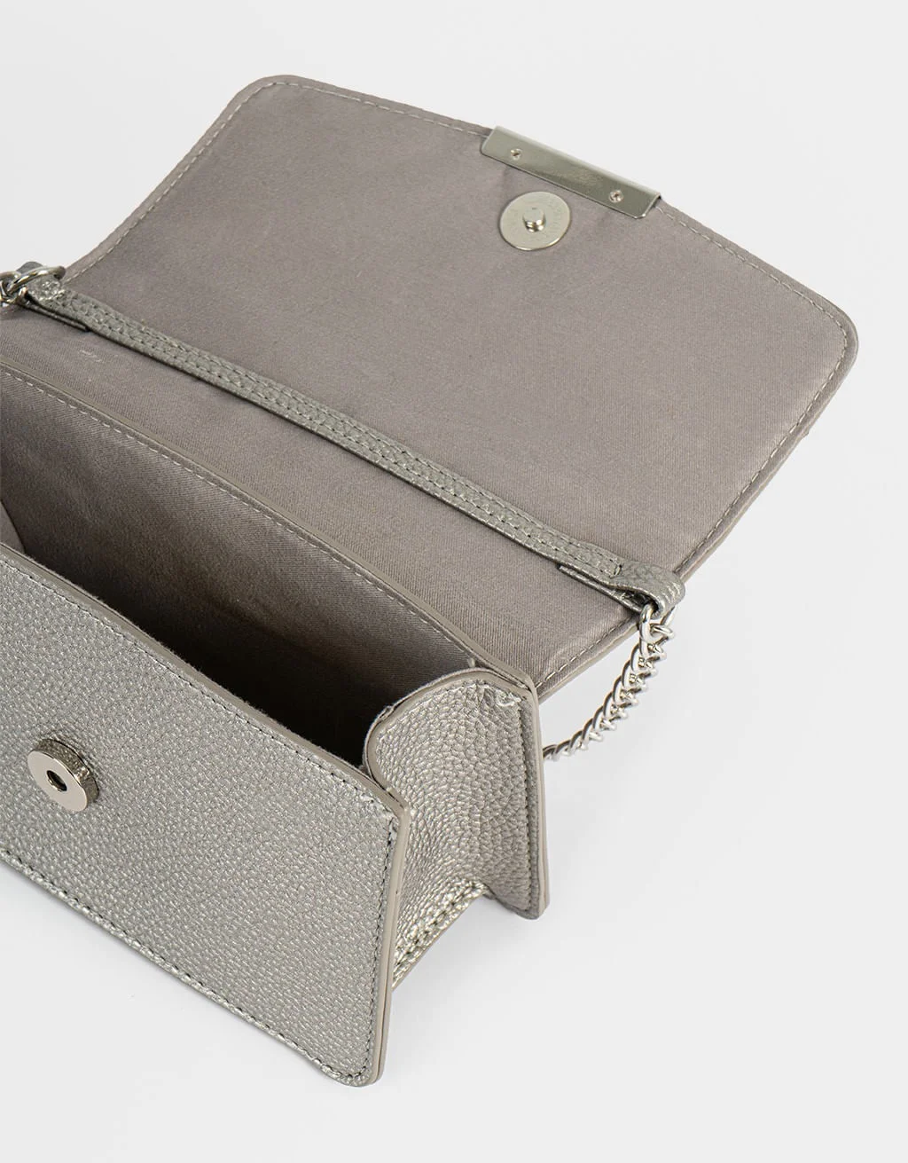 Bolsa Tiracolo Corino Basic Prata 4