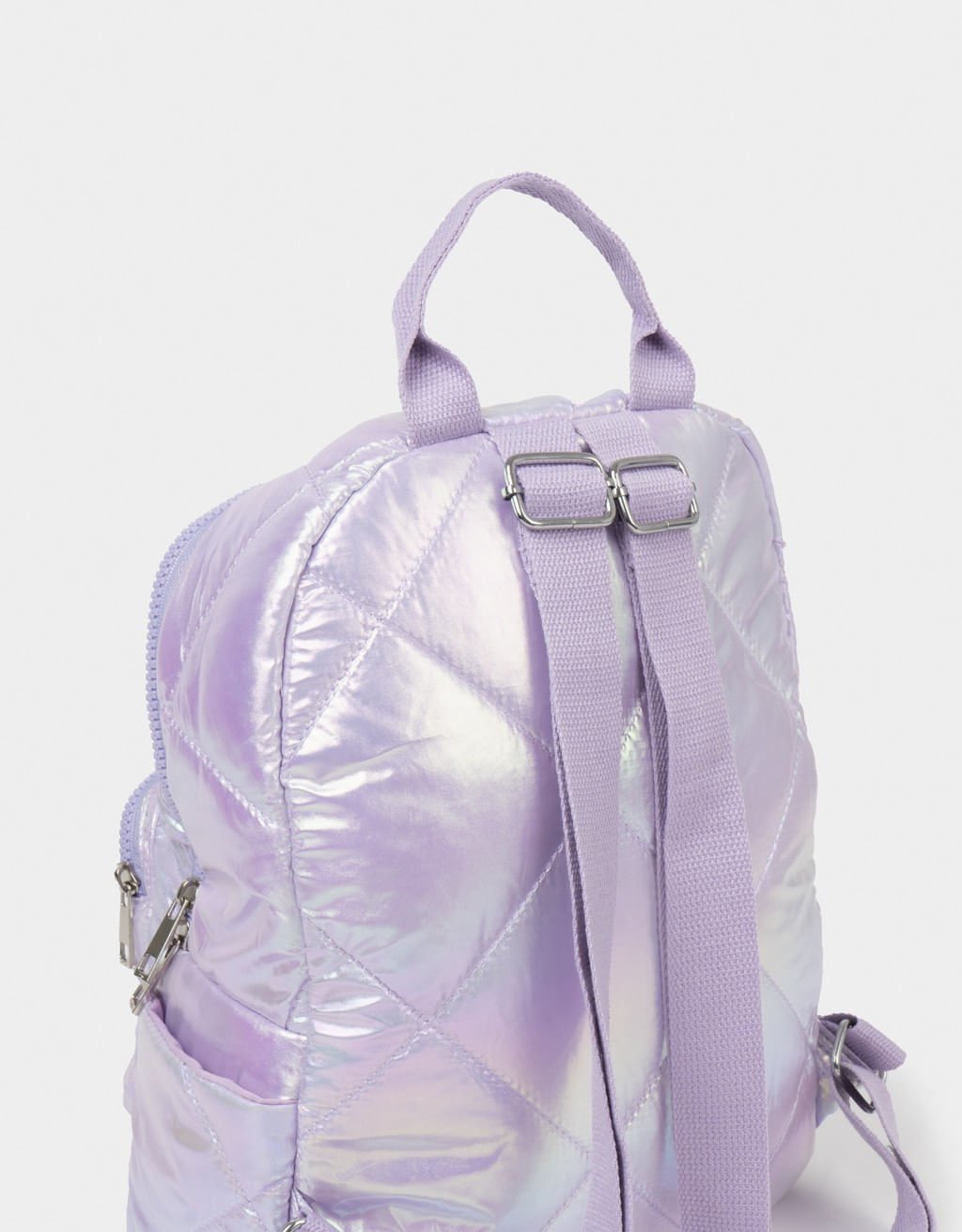 Mochila Puffy Holográfico Preteen Lilás 3