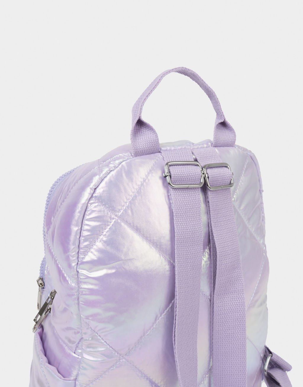Mochila Puffy Holográfico Preteen Lilás 4