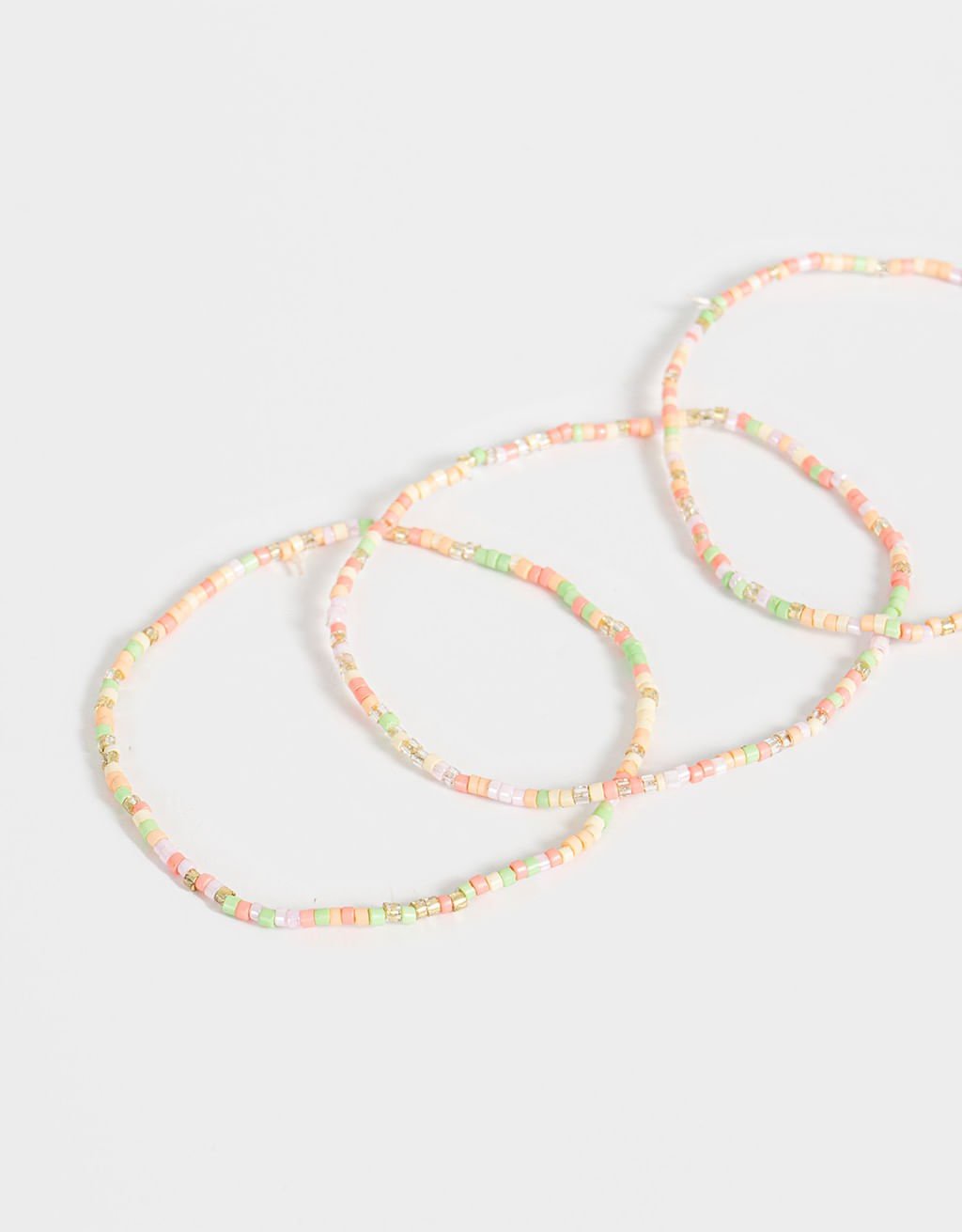 Kit 03 Pulseiras Flexíveis Miçangas Rio Meets Capri Dourado 2