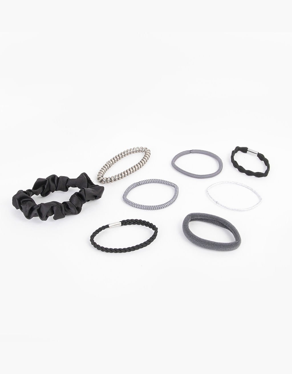 Kit Elásticos de Cabelo e Scrunchie Joyfull Preto 2