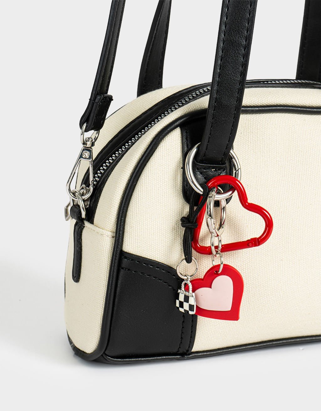 Bolsa Bowling Canvas Lucky me Off White/Preto 4