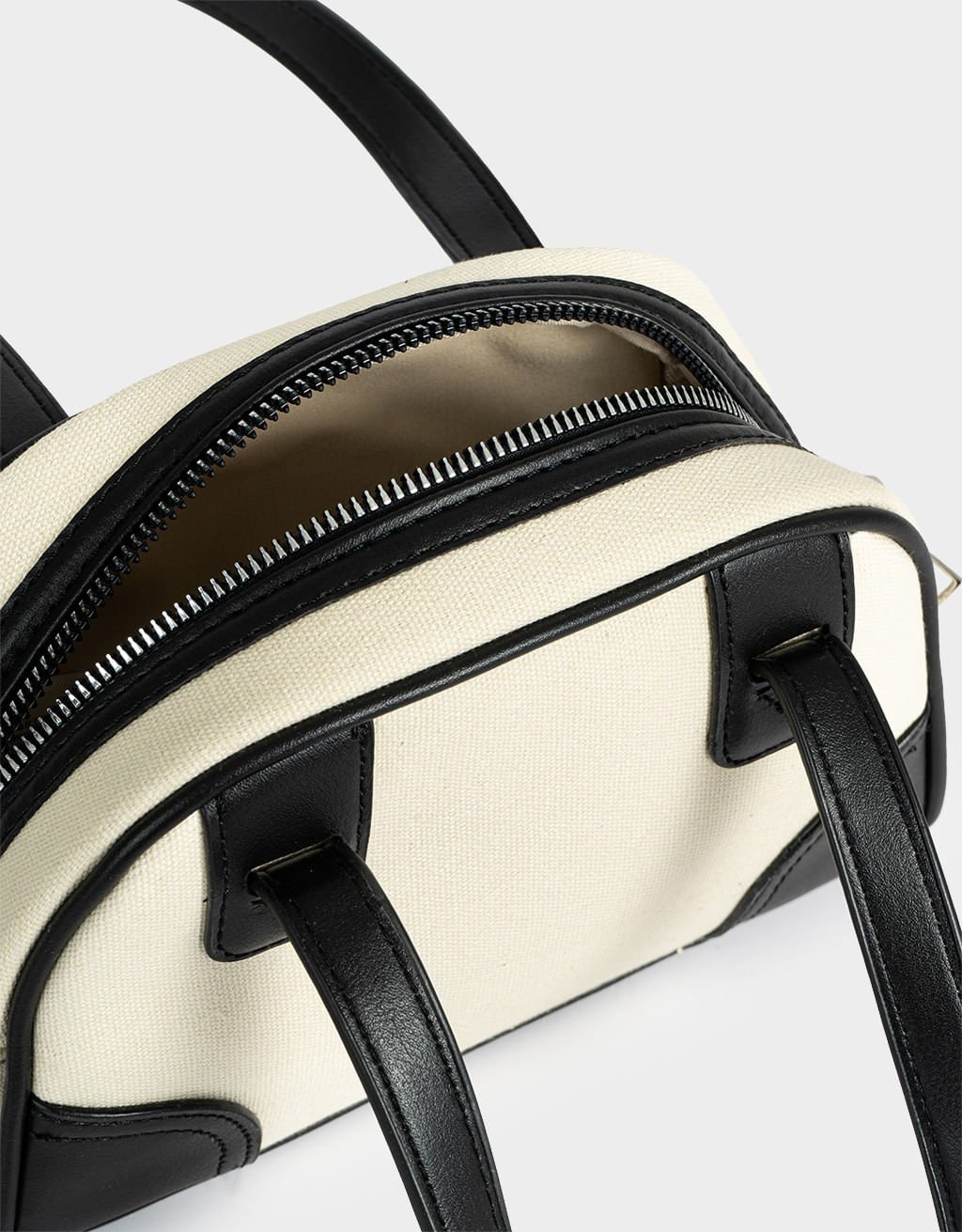Bolsa Bowling Canvas Lucky me Off White/Preto 5