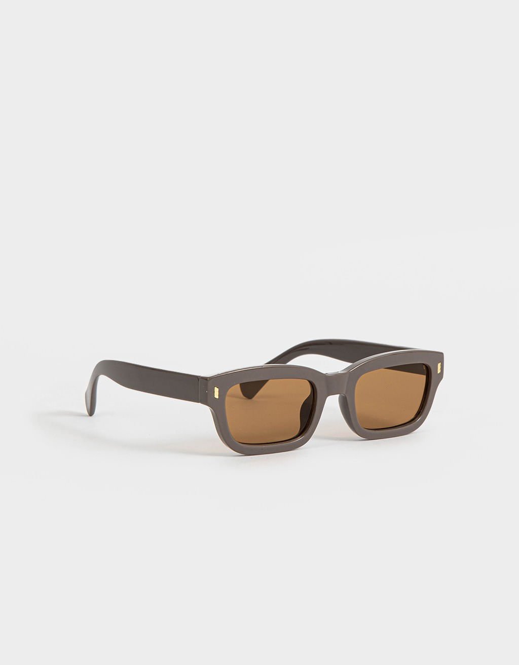 Óculos de Sol Retangular Âmbar Classic Marrom 2