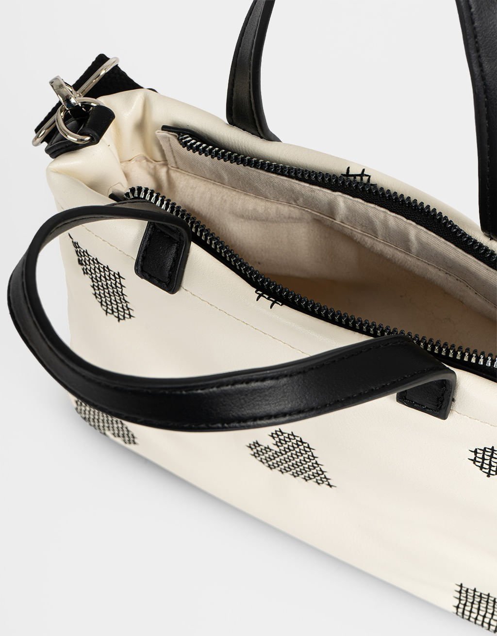 Bolsa City Corações Lucky Me Branco 4