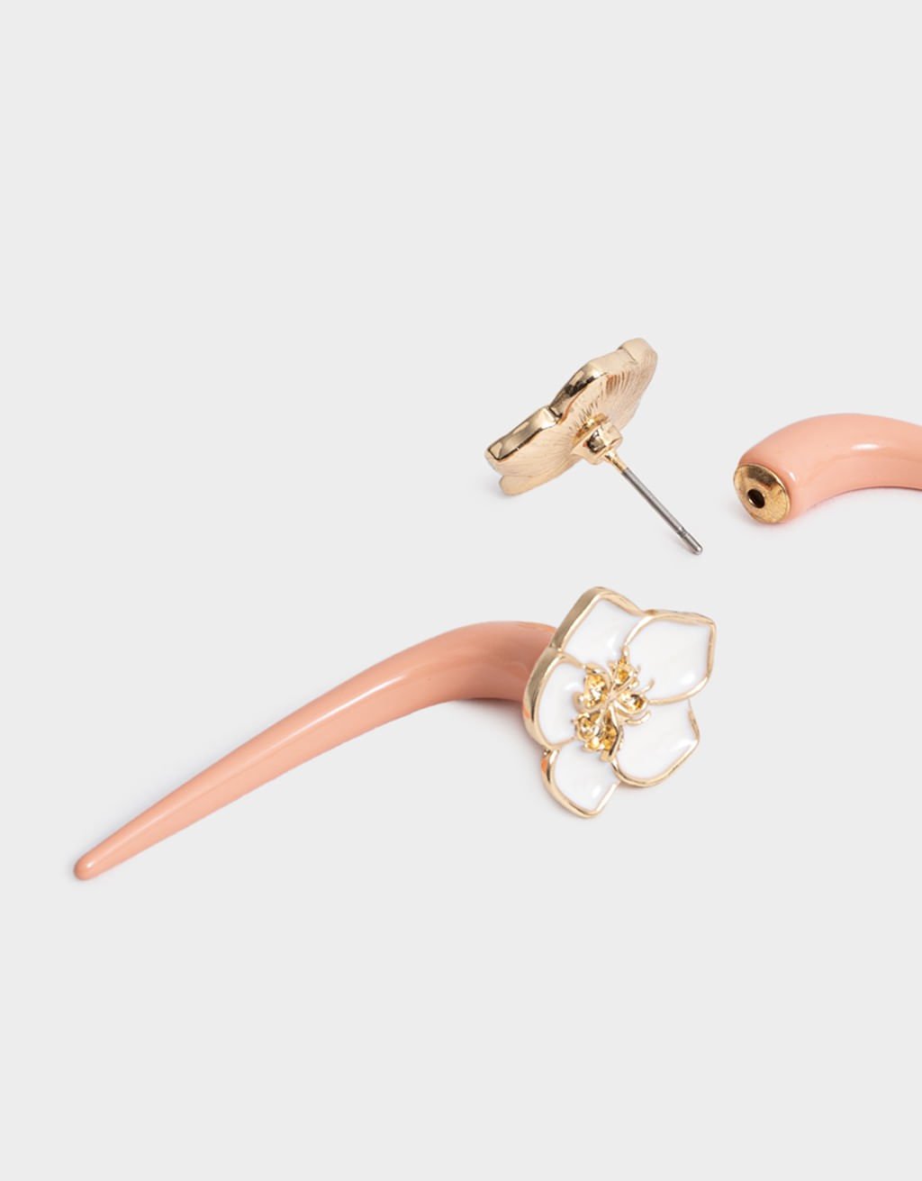 Brincos Pendentes Curtos Flor Boho Rosê 2