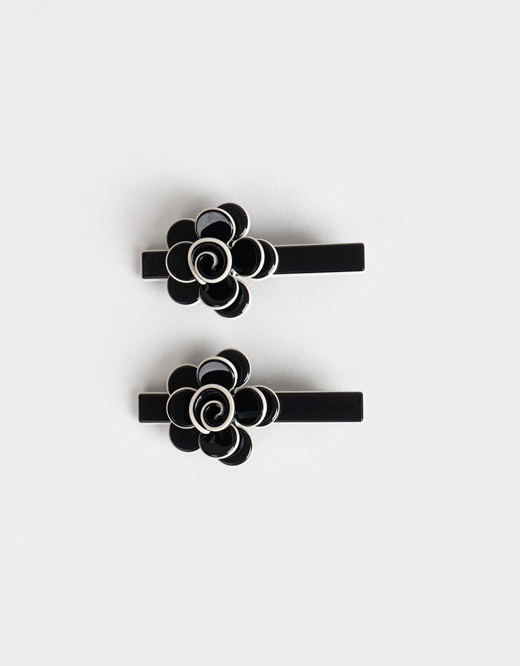 Kit 02 Presilhas Flor Boho Preto 1