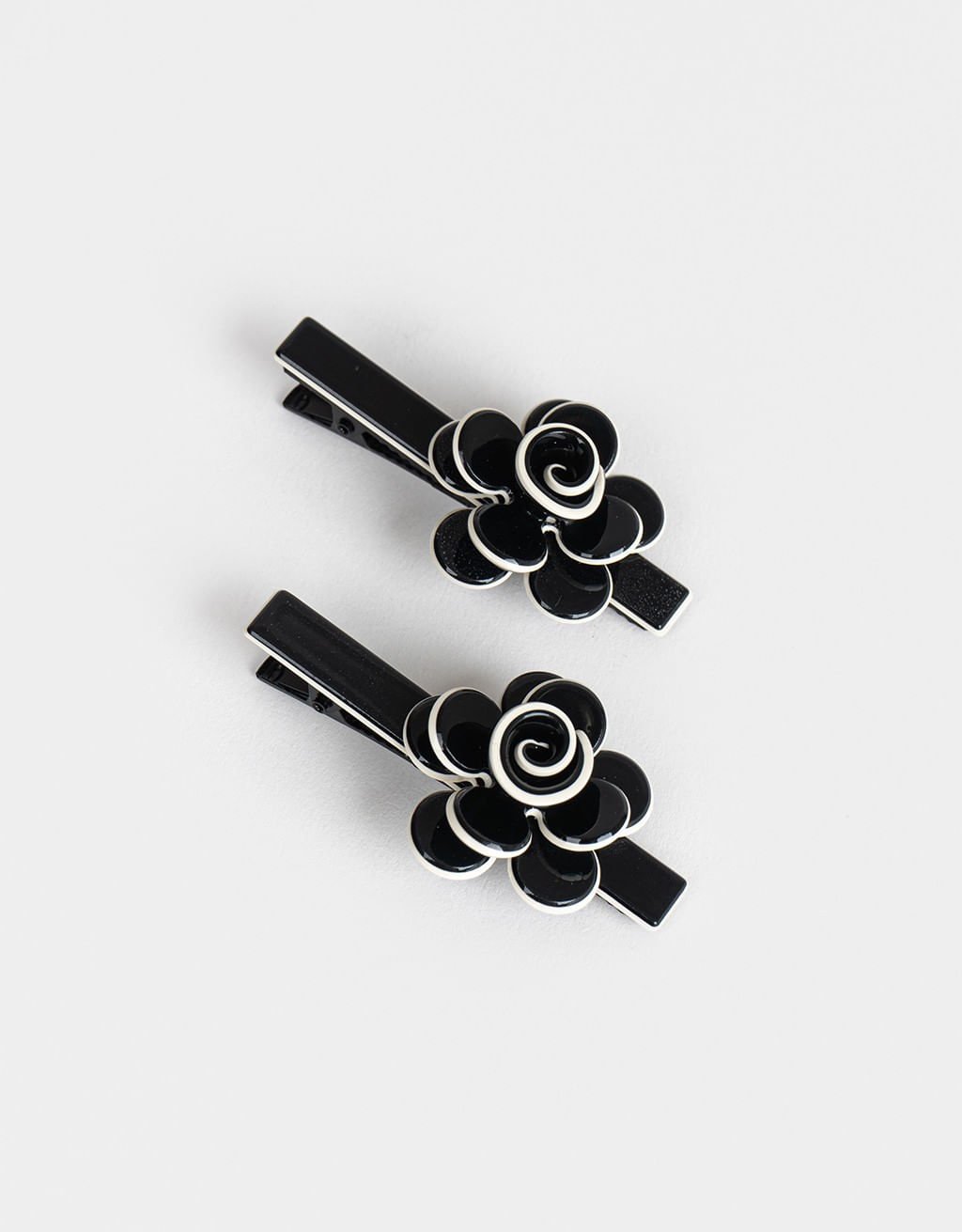 Kit 02 Presilhas Flor Boho Preto 2