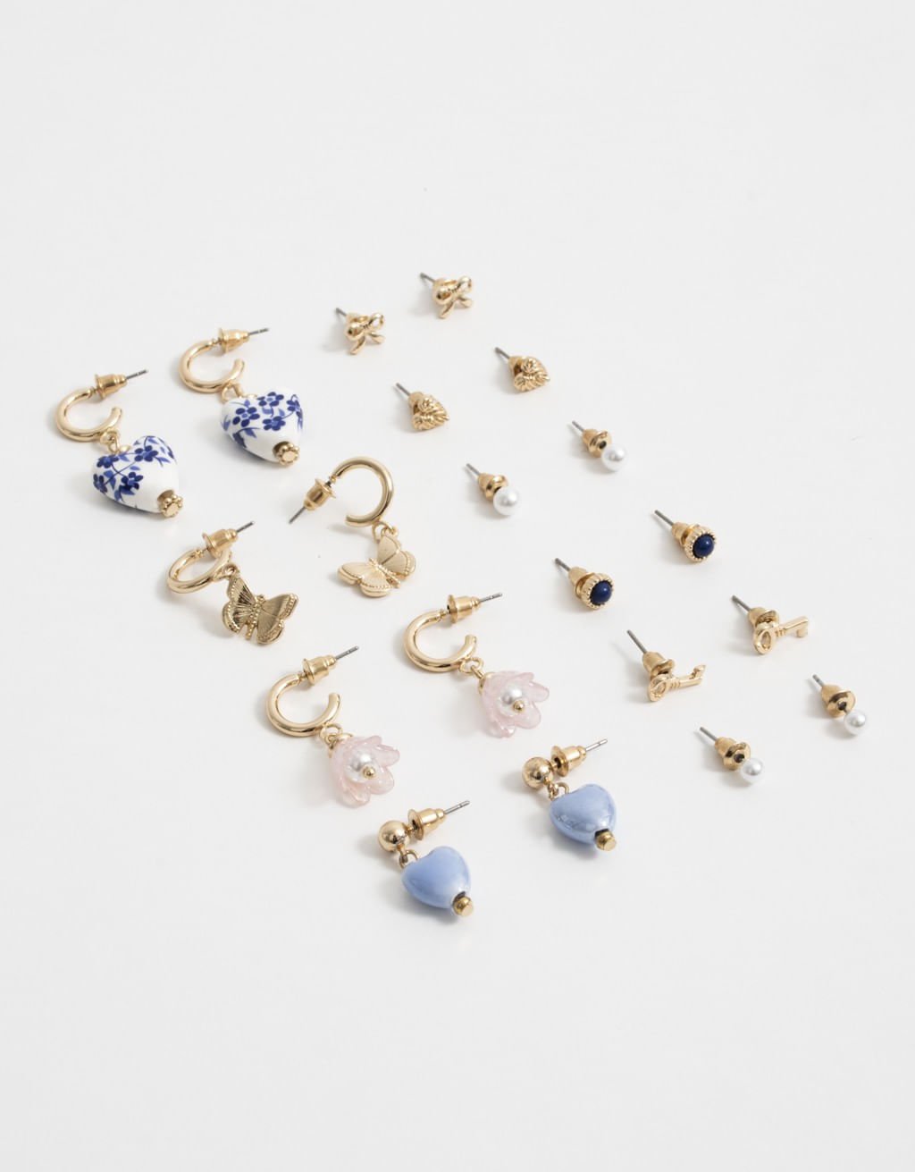 Kit 10 Pares de Brincos Charms Boho Dourado 2