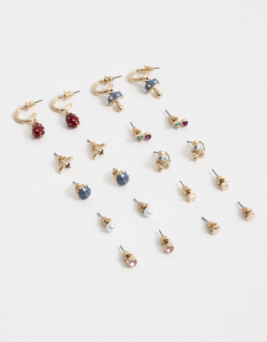 Kit 10 Pares de Brincos Charms Boho Dourado 2