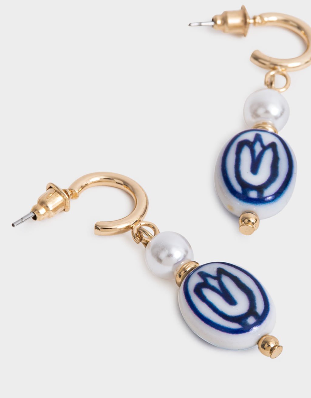 Argolas Pendentes Tulipa Boho Dourado 2