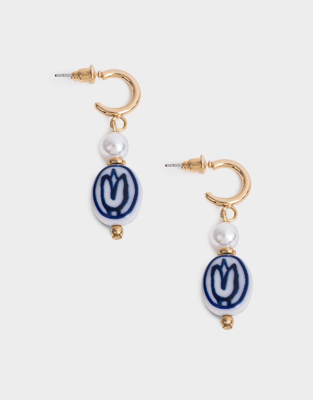 Argolas Pendentes Tulipa Boho Dourado 3