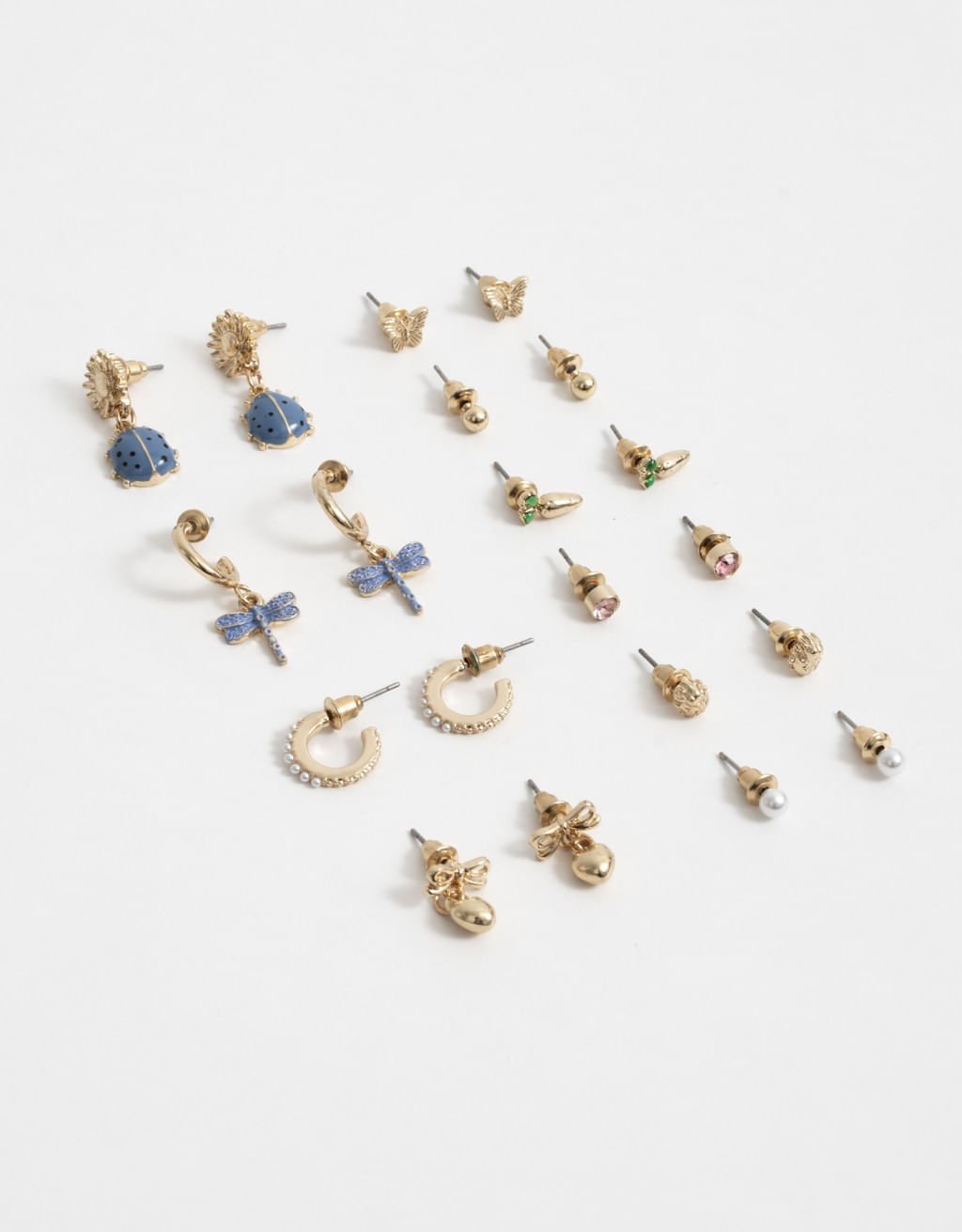 Kit 10 Pares de Brincos Charms Boho Dourado 2