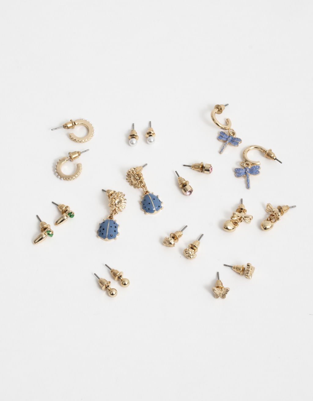 Kit 10 Pares de Brincos Charms Boho Dourado 3