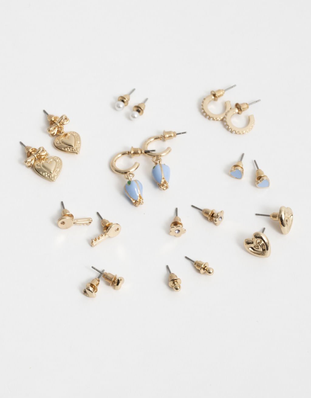 Kit 10 Pares de Brincos Charms Boho Dourado 3