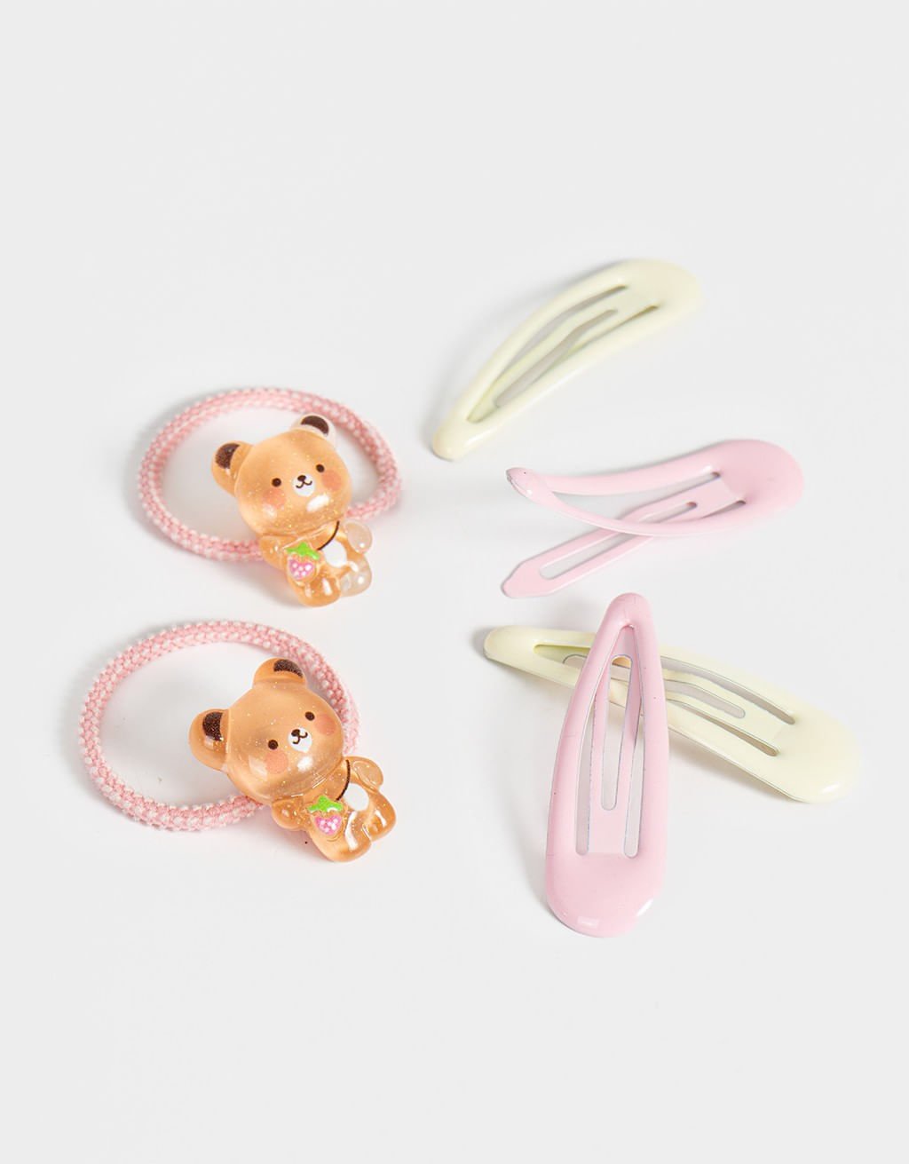 Kit Acessório de Cabelo Infantil Boho Bege/Rosa 2