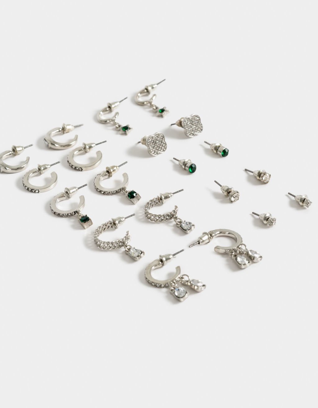 Kit 10 Pares de Brincos Romantico Prata 2