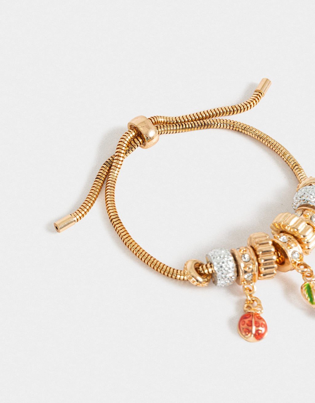 Pulseira Flexível Multicharms Boho Dourado 3