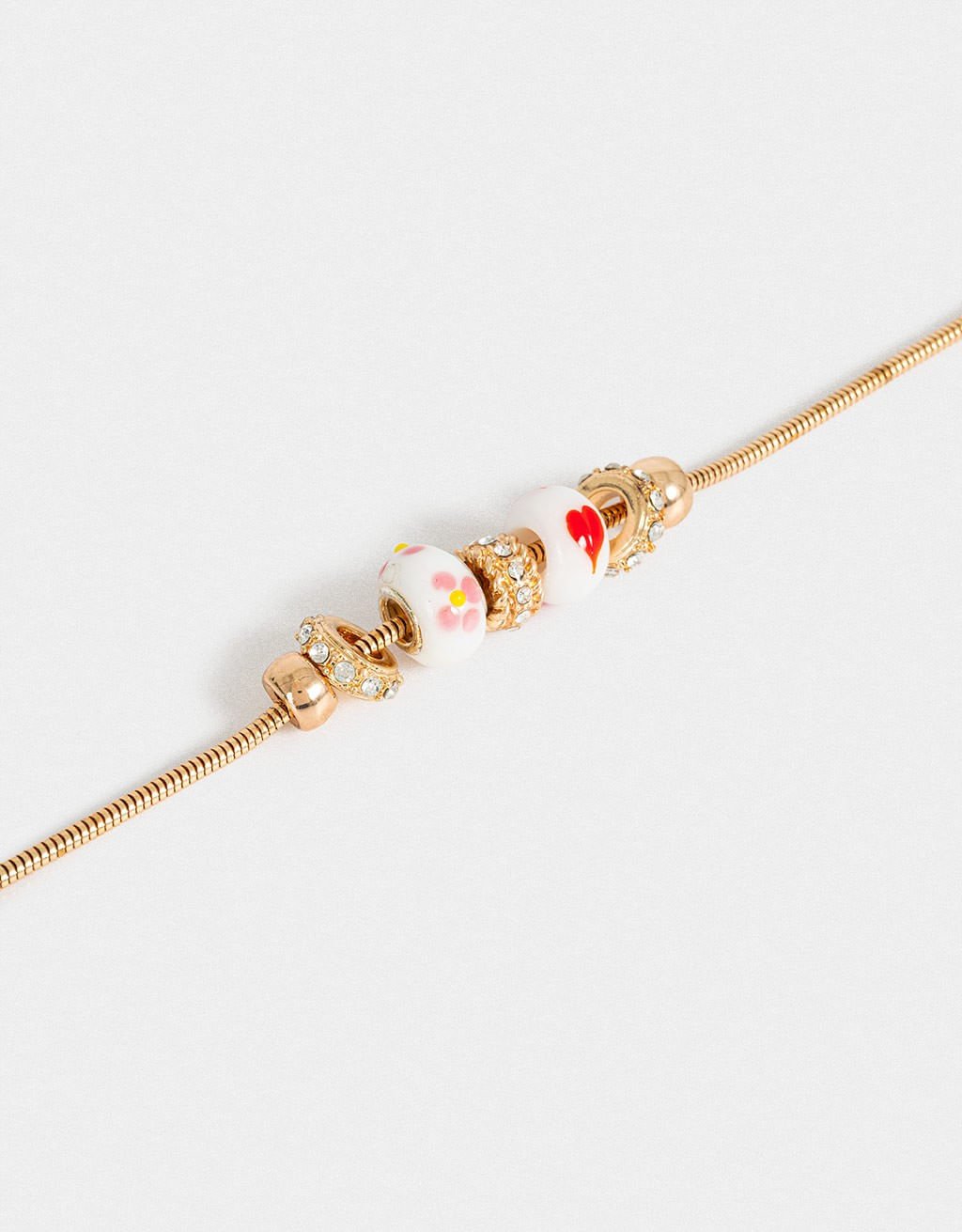 Pulseira Flexível Multicharms Boho Dourado 2