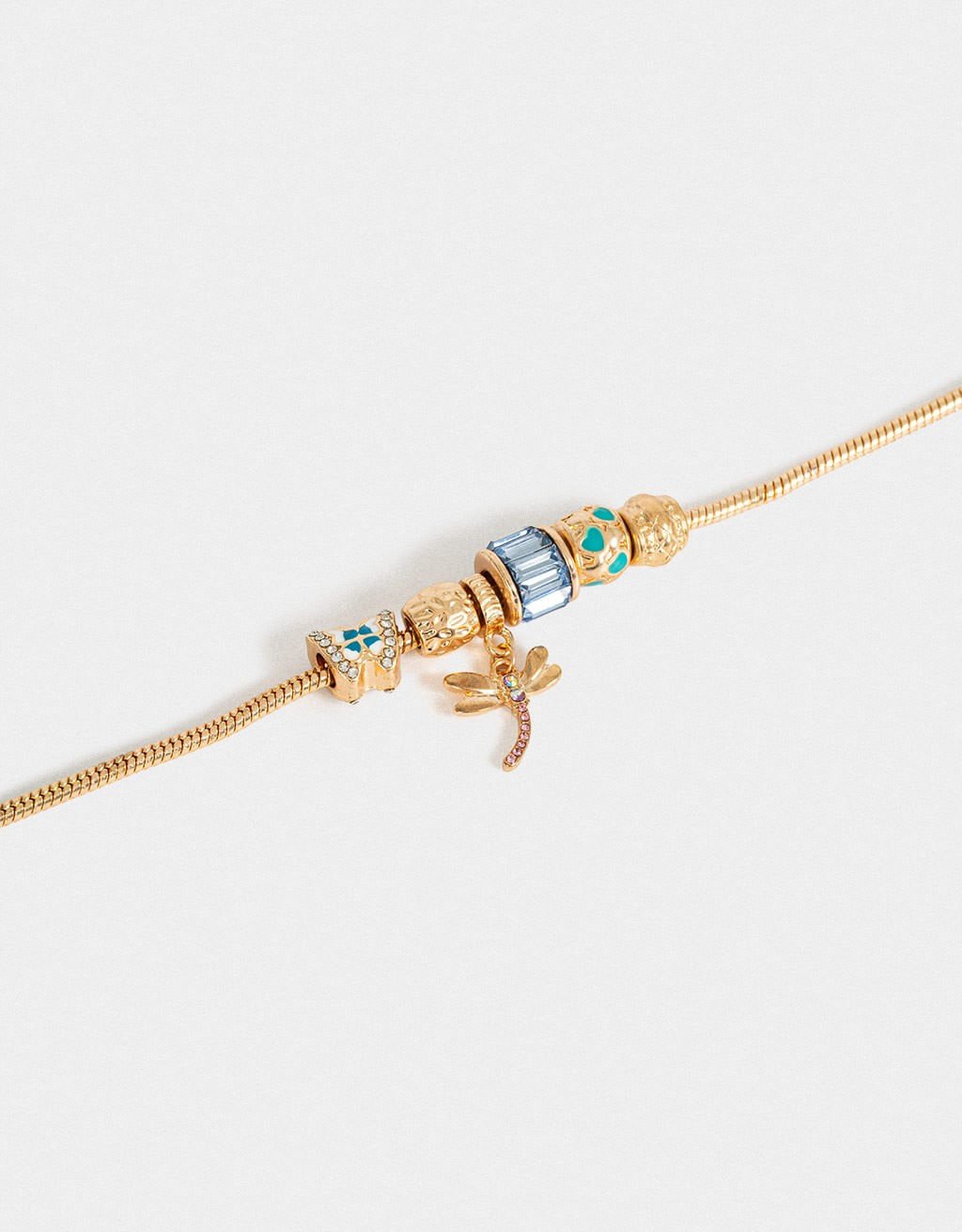 Pulseira Flexível Multicharms Boho Dourado 2