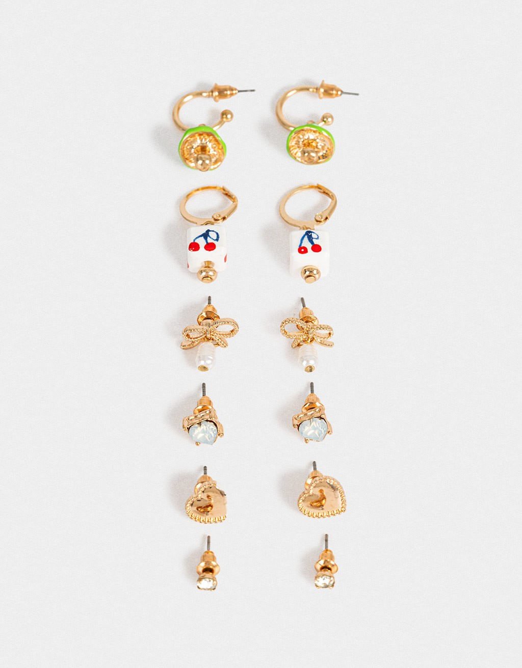 Kit 06 Pares de Brincos Charms Boho Dourado 2