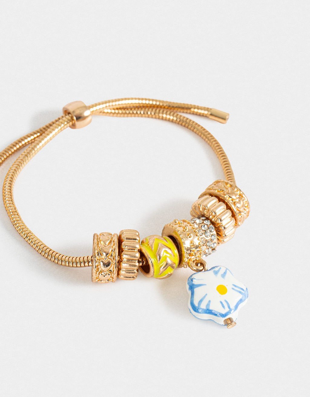 Pulseira Flexível Charms Boho Dourado 2