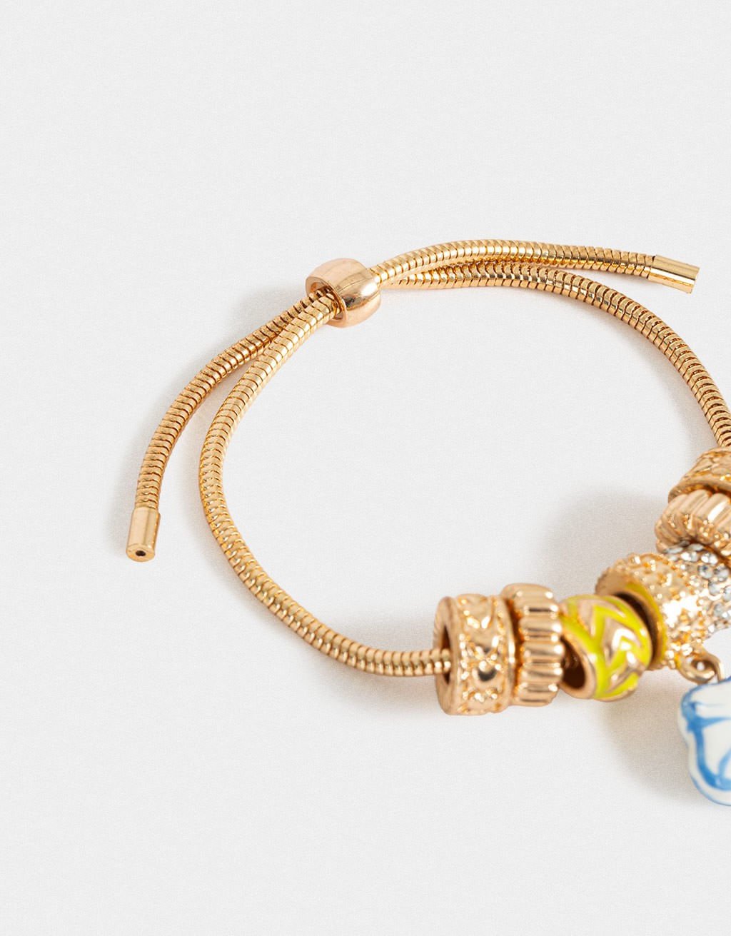Pulseira Flexível Charms Boho Dourado 3