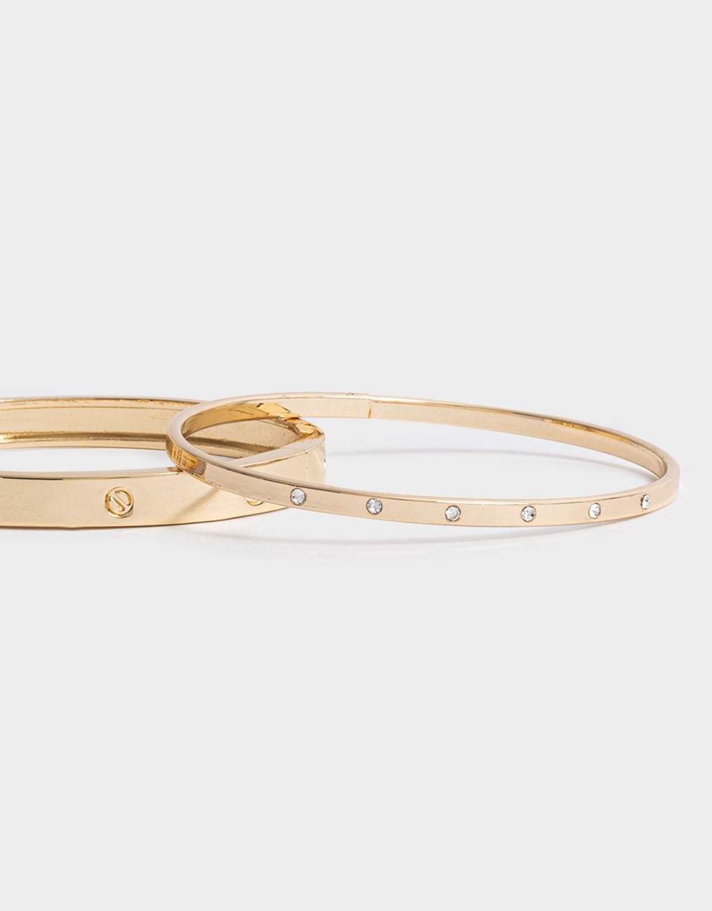 Kit 02 Pulseiras Rígidas Douradas Strass Boho Dourado 3