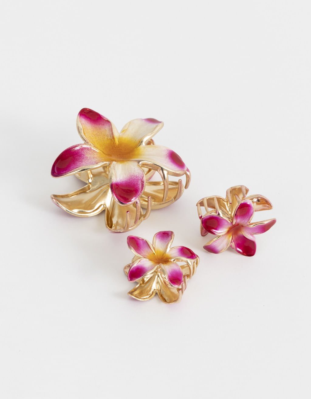Kit 03 Piranhas Flores de Metal Boho Branco 2