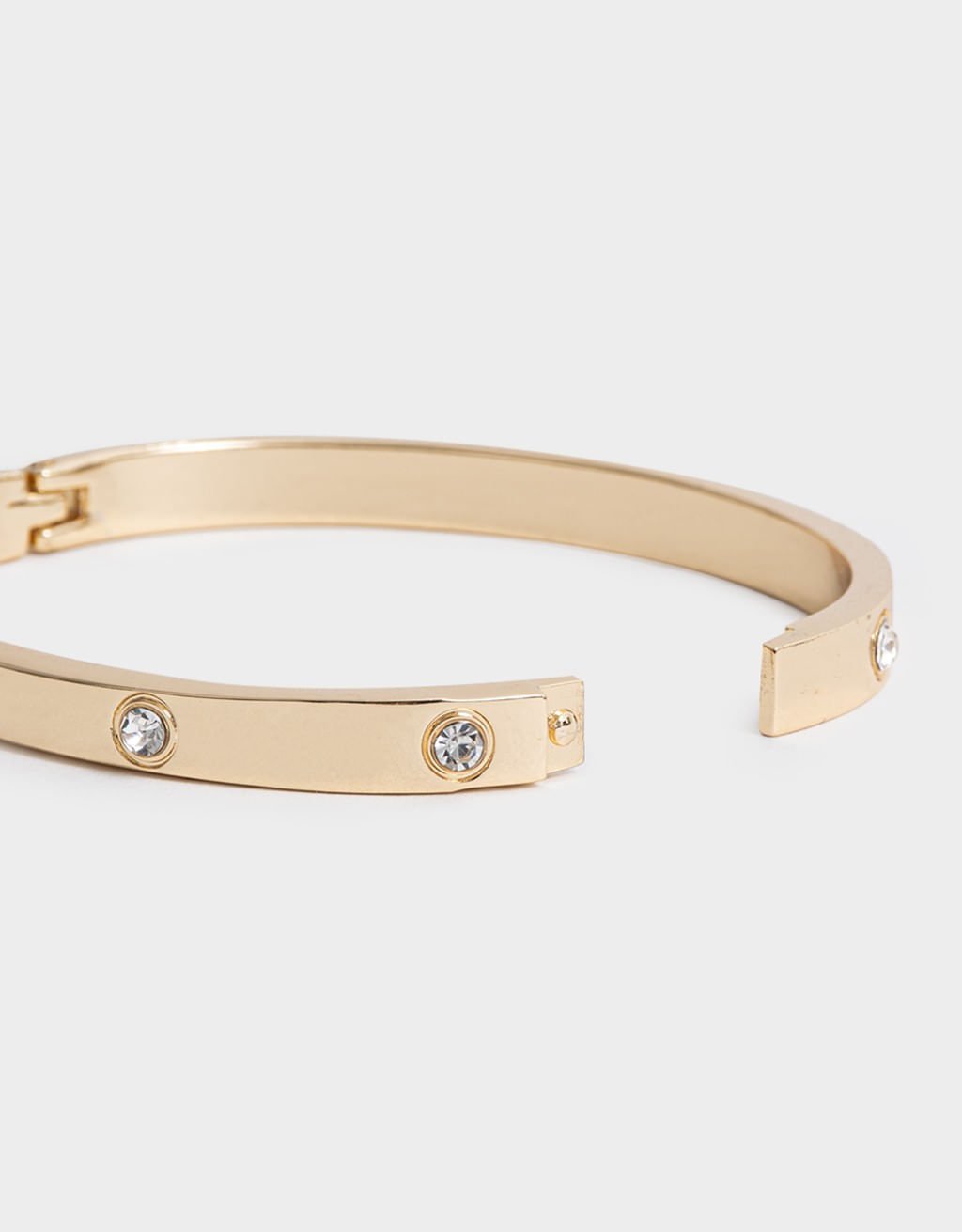 Pulseira Rígida Dourada Strass Boho Dourado 3