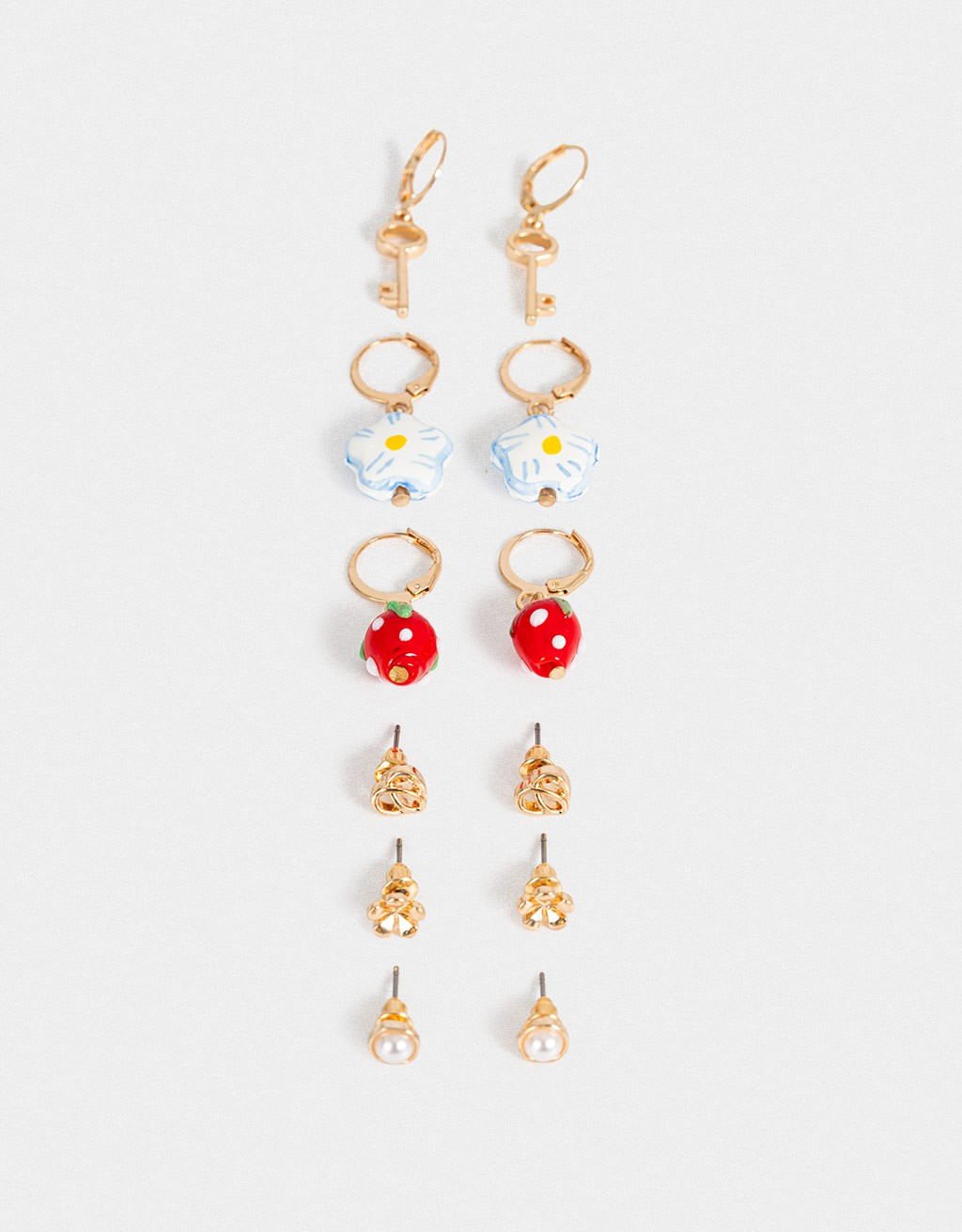 Kit 06 Pares de Brincos Charms Boho Dourado 2